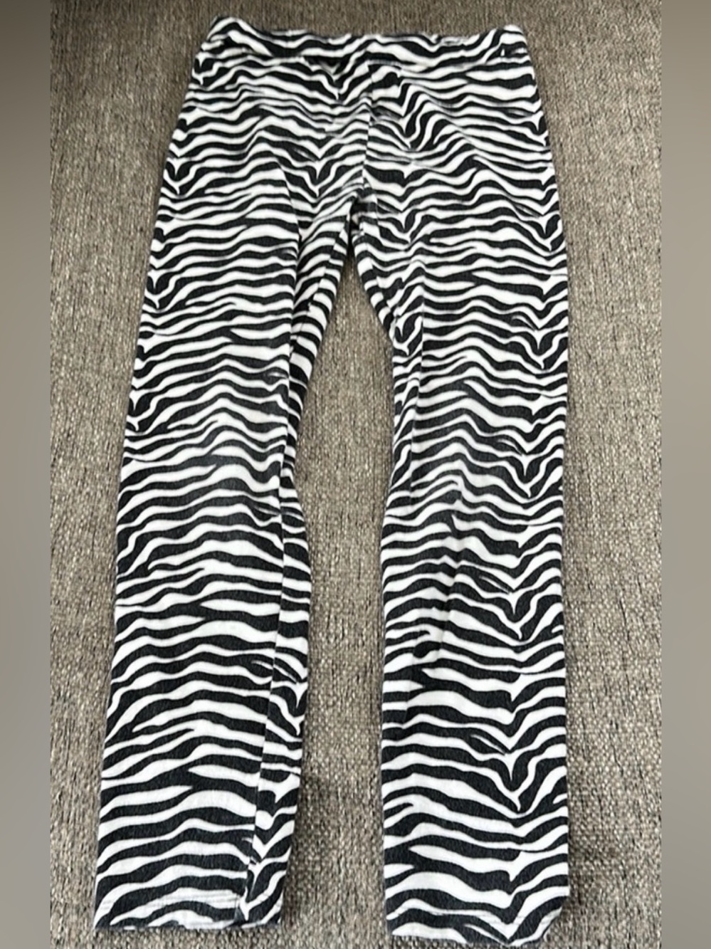 Gap Kids Girls Zebra Print Leggings Size M 8 Black White Ankle Length Knit Pants
